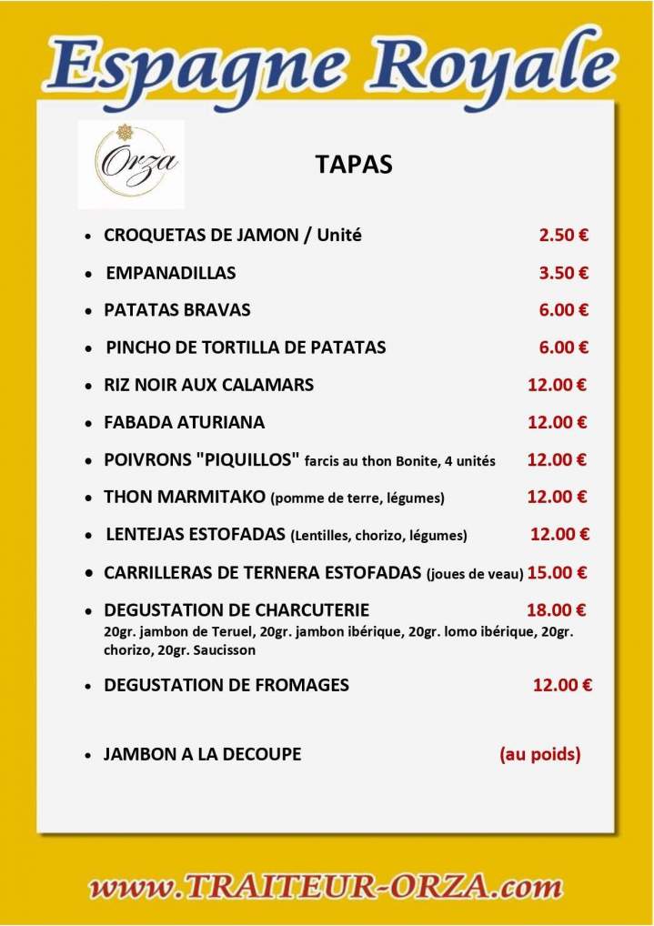 Menu Espagne Royale TAPAS 2 page 0001
